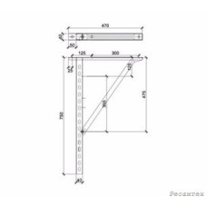 JEREMIAS  Стеновая консоль тип 3 III L=750mm с подпоркой