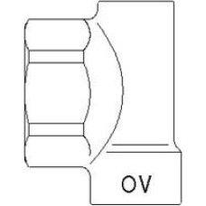 Концевая пробка для коллектора Oventrop 1 , латунь, выход под воздухоотводчик 3/8 ВР, отвод на шаровой кран 1/2 ВР, артикул 1400691