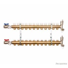 STOUT  Распределительный коллектор из латуни без расходомеров 12 вых.