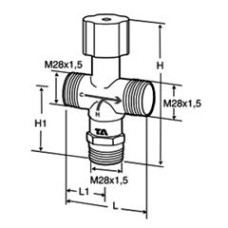 Tour & Andersson Термостатический смесительный клапан TA-MIX, M28*1,5, без компресс. фитингов, 35-65 С, PN10, AMETAL, 52730001