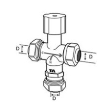 Tour & Andersson Термостатический смесительный клапан TA-MIX, M28*1,5, с компресс. фитингами 15 мм, 35-65 С, PN10, AMETAL, 52730015