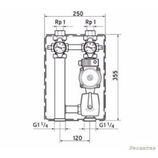 Vaillant  Насосная группа для смесительного контура отопления со смесителем R 3/4  ,3-х ст. насос