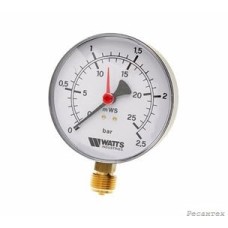 Watts  F+R200(MDR) 100/25x1/2  Манометр радиальный 100мм, 0-25 бар