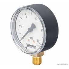 Watts  F+R200(MDR) 63/10 Манометр радиальный нр 1/4 х 10 бар (63мм)