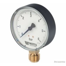 Watts  F+R200(MDR) 80/6x1/2  Манометр радиальный 80 мм, 0-6 бар.