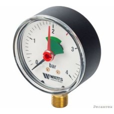 Watts  F+R201(MHR) 80/4x1/2  Манометр радиальный 80мм, 0-4 бар