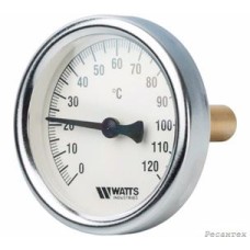 Watts  F+R801(T) 63/50 Термометр биметаллический  с погружной гильзой  63 мм, штуцер 50 мм