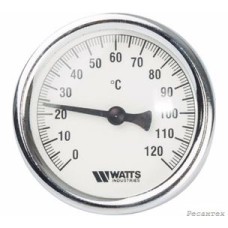 Watts  F+R801(T) 63/75 Термометр биметаллический  с погружной гильзой  63 мм, штуцер 75 мм